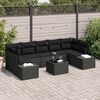 vidaXL Gartensofa-set mit Kissen 8 pcs Schwarz Poly-Rattan