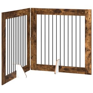 vidaXL Klappbares Hundetor mit St&auml;ndern 2 stk. R&auml;uchereiche 200,5 cm