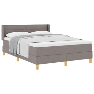 vidaXL Boxspringbett mit Matratze Taupe 200 x 160 cm Polyester