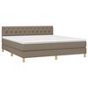 vidaXL Boxspringbett mit Matratze Taupe 160x200 cm Stoff