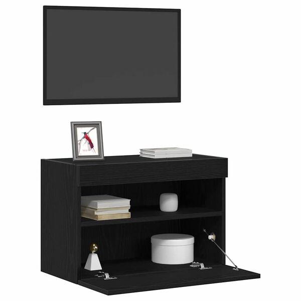 vidaXL TV-Wandregal Schwarze Eiche 60 x 30 x 40 cm Holzwerkstoff