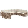 vidaXL Gartensofa-set 10 pcs Beige Poly-Rattan