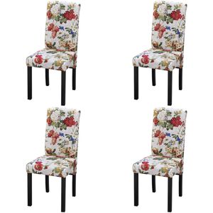 vidaXL Esszimmerst&uuml;hle 4 Stk. Mehrfarbig Stoff