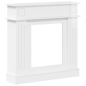 vidaXL Kaminumrandung Hochglanz Wei&szlig; 102 x 26 x 100 cm Holzwerkstoff