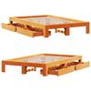 vidaXL Massivholzbett ohne Matratze Wachsbraun 120x200 cm Kiefernholz