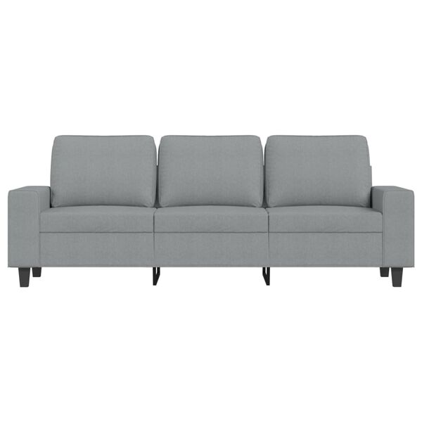 vidaXL 3-Sitzer-Sofa mit Hocker Hellgrau 180 cm Stoff