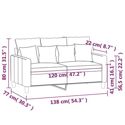 vidaXL 2-Sitzer-Sofa Dunkelgrau 120 cm Samt