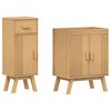 vidaXL Badezimmerm&ouml;bel-Set mit Regal 2 pcs Braun Massivholz Kiefer