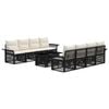 vidaXL Gartensofa-set 9 stk. Schwarz und Cremewei&szlig; Poly-Rattan