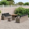 vidaXL Garten-Sofa-Set 10 pcs Grau Poly-Rattan