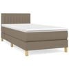 vidaXL Boxspringbett mit Matratze Taupe 80x200 cm Stoff