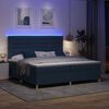 vidaXL LED Boxspringbett mit Matratze Blau 200 x 200 cm Stoff