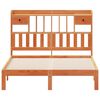 vidaXL Massivholzbett mit Regal ohne Matratze Wachsbraun 140x190 cm