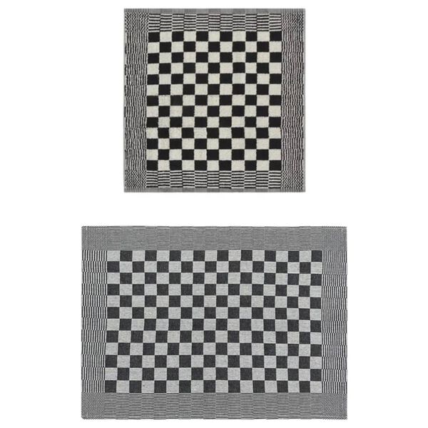 vidaXL 10-tlg. Handtuch-Set Schwarz und Wei&szlig; Baumwolle