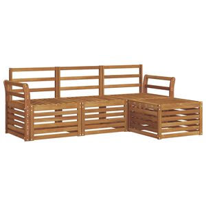 vidaXL Outdoor-Sofagarnitur 4 pcs Natur