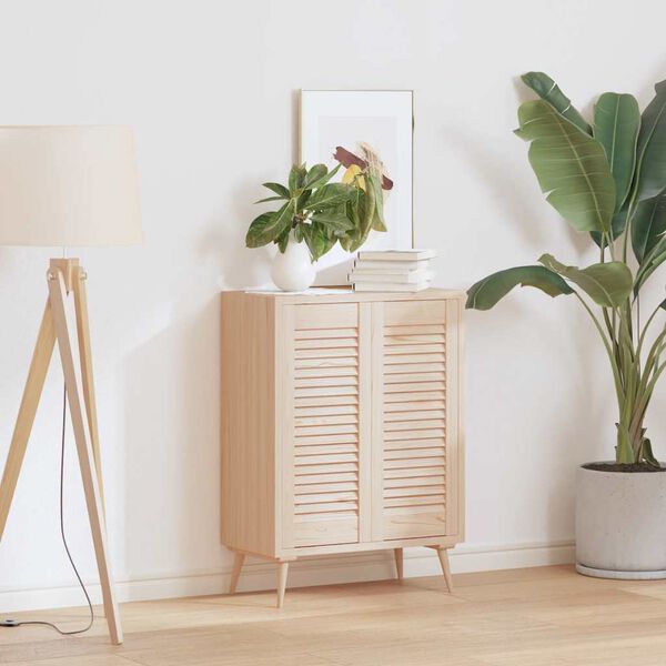 vidaXL Schrankt&uuml;ren Lamellen-Design 2 Stk. 69x29,5cm Massivholz Kiefer