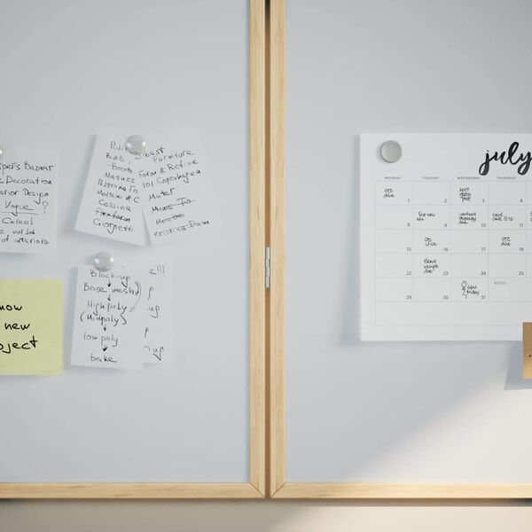 vidaXL Magnetisches Whiteboard Weiß 80 x 1.4 x 80 cm Massivholz Kiefer