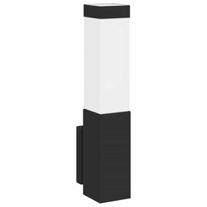 vidaXL Au&szlig;enwandleuchte Schwarz 10,5 x 6 x 33 cm Edelstahl und Plastik