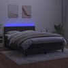 vidaXL Boxspringbett mit Matratze & LED Dunkelgrau 140x200 cm Samt