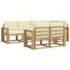 vidaXL Outdoor-Sofagarnitur mit Kissen 7 pcs Wei&szlig; und Creme Polyester
