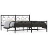 vidaXL Bettgestell mit Kopf- und Fu&szlig;teil Metall Schwarz 183x213 cm