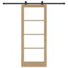 vidaXL Schiebet&uuml;r ORKDAL Natur 86 x 211 cm Massivholz Kiefer und Glas