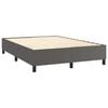 vidaXL Boxspringbett mit Matratze & LED Grau 140x200 cm Kunstleder