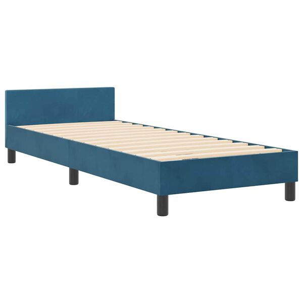 vidaXL Boxspringbett mit Kopfteil Dunkelblau 80 x 200 cm Samt