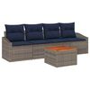vidaXL Gartensofa-set 5 pcs Grau und Marineblau Poly-Rattan