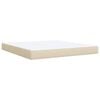 vidaXL Boxspringbett mit Matratze Creme 180x200 cm Stoff