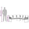 vidaXL Garten-Sofaset mit Kissen 2 pcs Grau Stahl