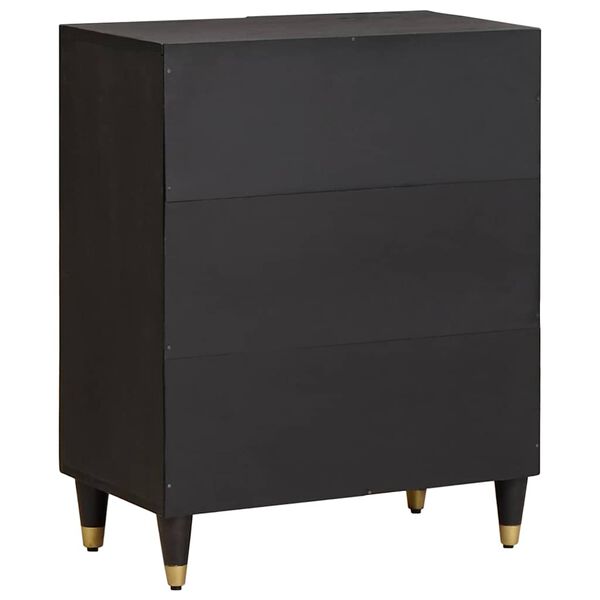 vidaXL Sideboard Schwarz 60 x 33 x 75 cm Massivholz Mango