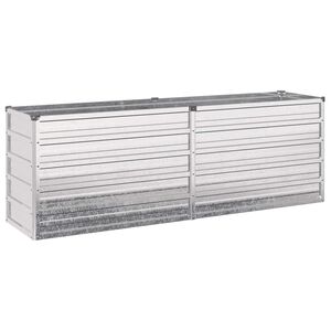 vidaXL Hochbeet im Garten Silber 160 x 40 x 55 cm verzinkt