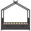 vidaXL Kinderbett mit Schublade Dunkelgrau Massivholz Kiefer 80x160 cm