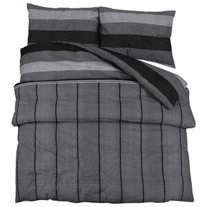 vidaXL Bettw&auml;sche-Set Dunkelgrau 200x200 cm Baumwolle