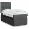 vidaXL Boxspringbett mit Matratze Dunkelgrau 100x200 cm Stoff