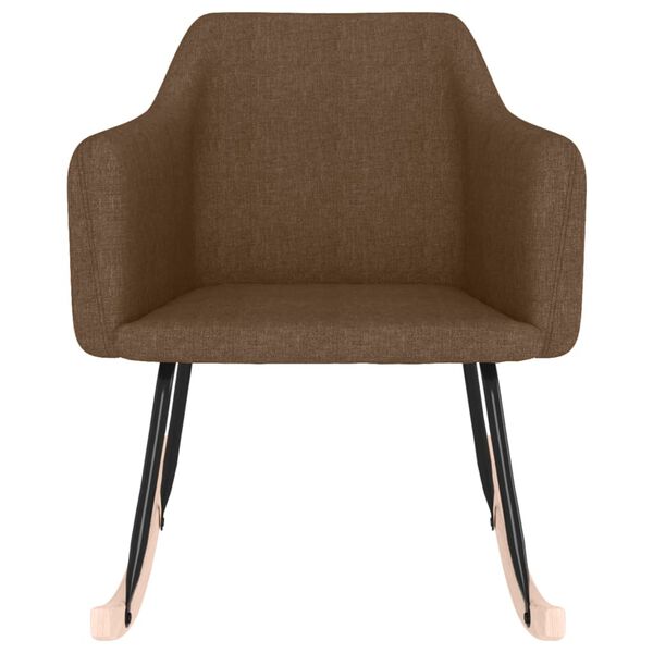 vidaXL Schaukelstuhl Braun Stoff