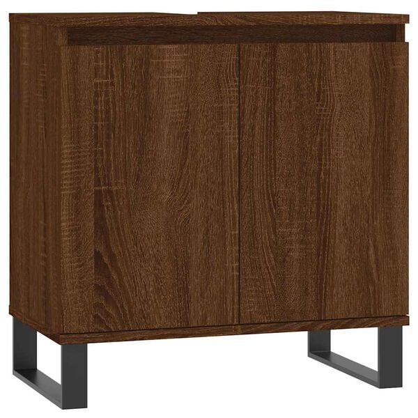 vidaXL Badschrank Braun Eichen-Optik 58x33x60 cm Holzwerkstoff