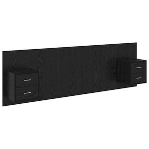 vidaXL Kopfteil mit Schrank 3 stk. Schwarz Eichen-Optik Holzwerkstoff