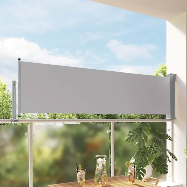 vidaXL Ausziehbare Seitenmarkise 80&times;300 cm Grau