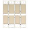 vidaXL 4-tlg. Raumteiler Creme 140x165 cm Stoff
