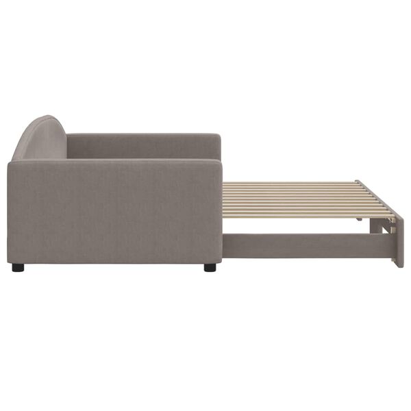 vidaXL Tagesbett Ausziehbar Taupe 100x200 cm Stoff