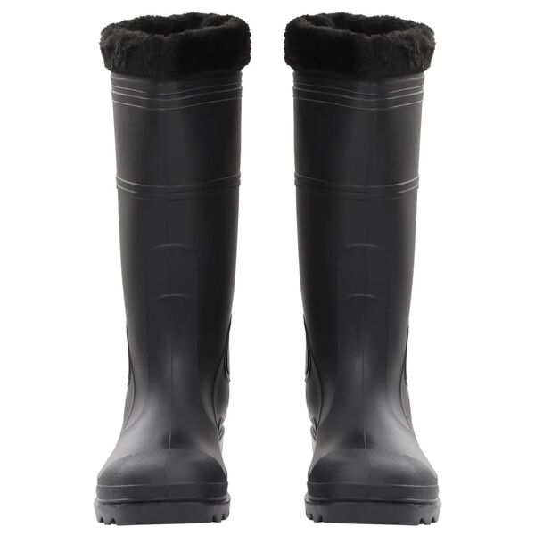 vidaXL Gummistiefel mit Herausnehmbarem Innenfutter Schwarz Gr. 44 PVC