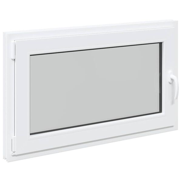 vidaXL Kellerfenster RISOR 100x60 cm Dreh Kipp DIN Links Wei&szlig;
