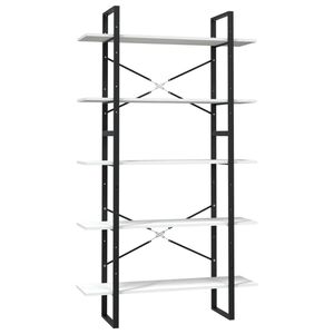 vidaXL B&uuml;cherregal 5 F&auml;cher Wei&szlig; 100x30x175 cm Massivholz Kiefer