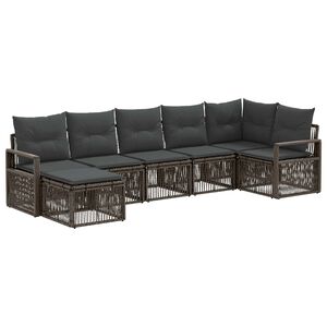 vidaXL Gartensofa-set 7 stk. Grau Poly-Rattan