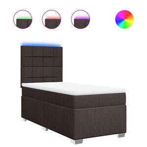 vidaXL Boxspringbett mit Matratze Dunkelbraun 80x200 cm Stoff
