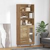 vidaXL Highboard Artisan-Eiche 69,5 x 34 x 180 cm Holzwerkstoff