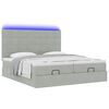 vidaXL Ottoman-Bett mit Matratzen & LEDs Hellgrau 200x200 cm Samt