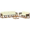 vidaXL Outdoor-Sofagarnitur mit Kissen 8 pcs Natur und Creme
